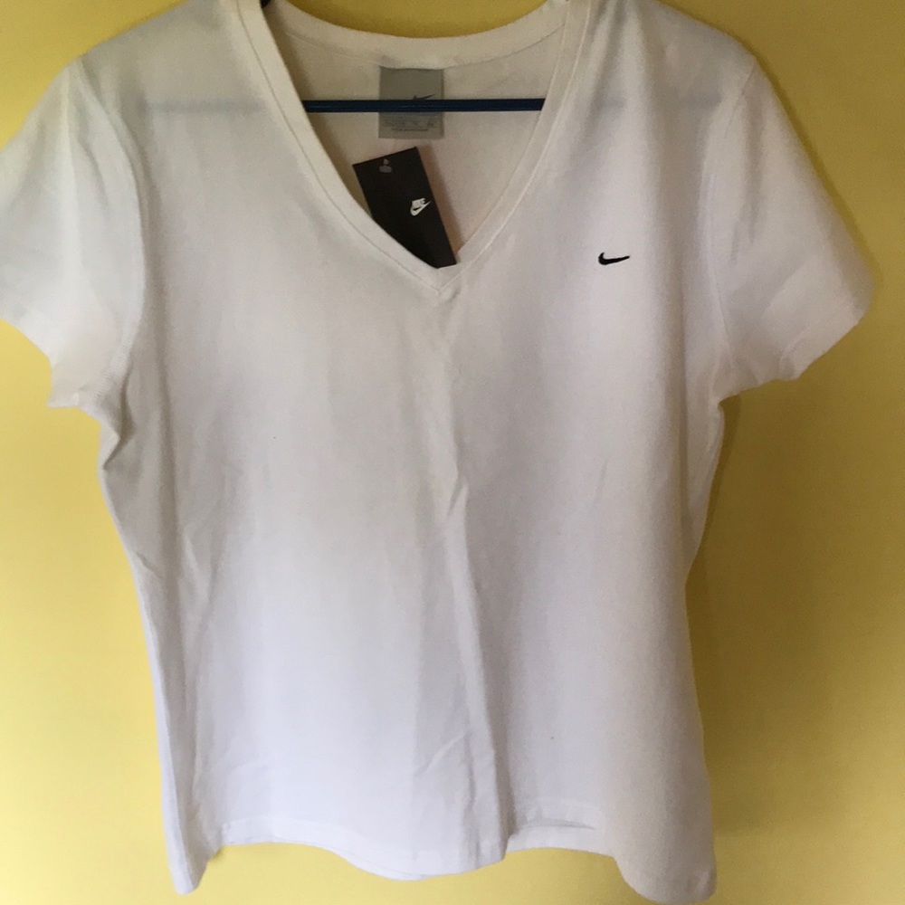 White Nike V-neck Shirt